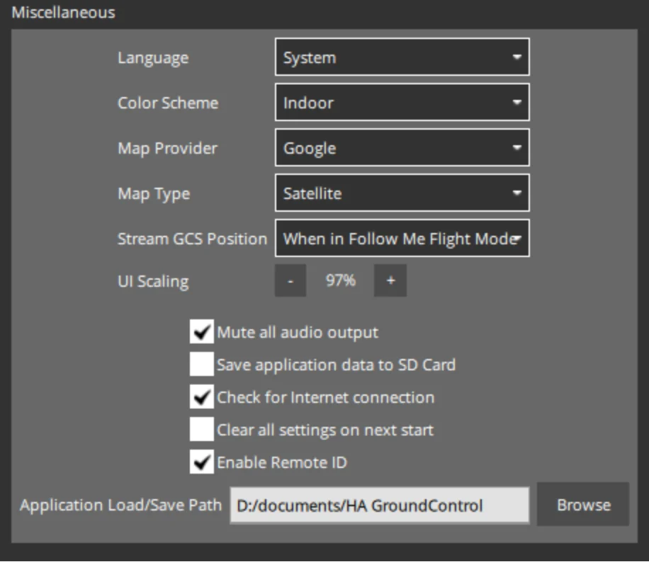 Remote ID settings