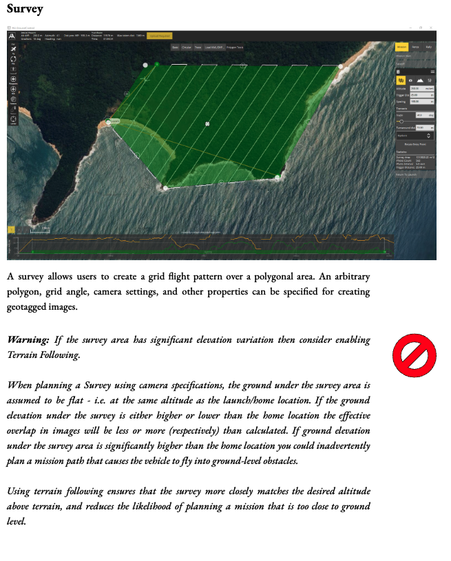 Surveying plan pattern details