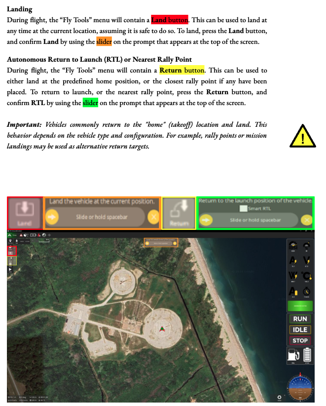Autonomous landing procedures
