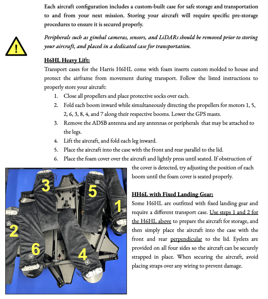 H6HL drone storage guide